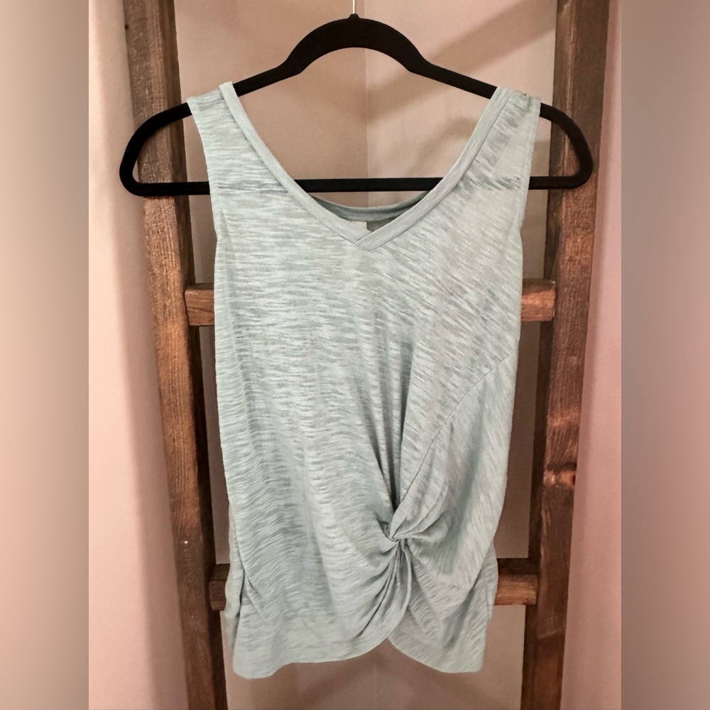 Altar'd State Green Sleeveless Tie Front Tank Top
